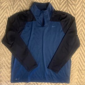 NIKE Navy/Royal Longsleeve Dri-Fit 1/4 Zip Pullover